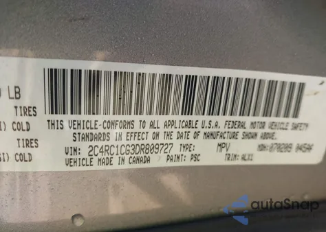 2013 Chrysler Town & Country Touring-L from USA, damaged, VIN 2C4RC1CG3DR809727